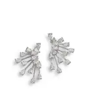 Bloomingdale's Fine Collection Diamond Pear Spray Statement Earrings in 18K White Gold, 3.72 tcw