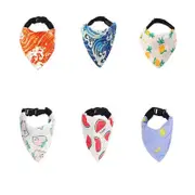 Pet Bandana-Style Collar Saliva Towel Adjustable for Cat Kitten Dog Puppy M Size
