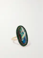 [Andrea Fohrman] Andrea Fohrman - Gold, Emerald And Opal Ring - 6 6 Gold