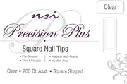 PRECISION PLUS Square Clear Nail Tips Tray 200ct