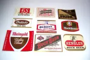 9 Bock Beer Bottle Labels Hensler Dicks Ortliebs Old Timers F & S Old Bohemian
