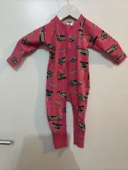 BONDS X BACK TO THE FUTURE ZIP WONDERSUIT PINK DELORIAN SZ 00 BNWT (D69