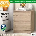 Artiss Bedside Table 2 Drawers Side End Table Shelf Storage Nightstand- PEPE Oak