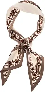 [Minkissy] Retro Satin Neckerchief Scarf for Women Stylish Neck Ribbon Skincare Headband Versatile Dual Sided Silk Scarf for Hair Wrapping Fashion Accessory