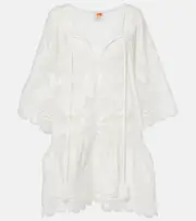 [Farm Rio] Farm Rio Palm Tree cotton beach cover-up AU 14 white