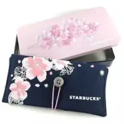 Starbucks Thailand 2019 Official Sakura Cherry Blossom Navy Pen Pencil Case +DHL