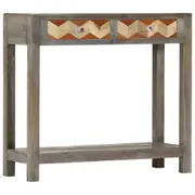 Console Table Grey 86x30x76 cm Solid Mango Wood vidaXL