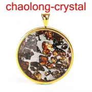 114.9Ct Pallasite Meteorite Pendant Brenham Meteorite Necklace --11