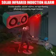 Solar Motion Sensor Security Alarm Outdoor Dog Barking Gunshot Sounds Recording