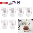 6x Mini Measuring Cup 30ml Liquid Espresso Cocktail Shot Glass Scale Kitchen Bar
