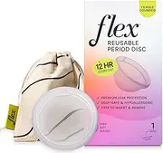 Flex Reusable Disc | Reusable Menstrual Disc | Tampon, Pad, and Cup Alternative | Capacity of 6 Super Tampons | Medical-Grade Silicone | Lasts up to 10 Years | Includes Carrying Pouch & 2 Free Disposable Discs