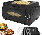 Tandoor Oven Mini Pizza, 1300w Chapati Roti Lahmacun Manakish Naan Bread Maker with Bake Tray/Bake Rack/Tray Handle 15L Overheating Protection Easy to Operate Round gate