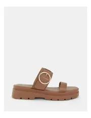 [Novo Shoes] Tease Slides in Caramel