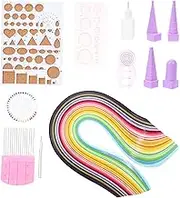 OHPHCALL 1 Set Paper Quilling Kit Paper Strips DIY Craft Tools for Scrapbook Decoration for Beginners and Professionals Includes Ruler and Pallets