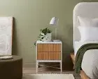 Mocka Nyla Bedside Table - White/Natural