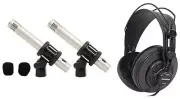 Samson C02 Pair Pencil Condenser Studio Recording Microphones Mics+Headphones
