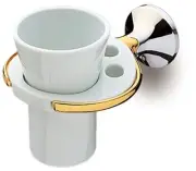 Filigrana White porcelain wall toothbrush holder. Toothpaste holder