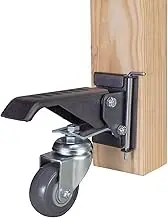 POWERTEC Workbench Caster Kit Set of 4 with Quick Release Plate & 400 lbs Loads, 2-1/2 Inch Retractable Stepdown Caster Wheels for Workbenches, Tables, Stands and Equipments (17002)