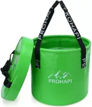 Collapsible Bucket with Lid Camping Water Container 10L Green Foot Soaking Basin
