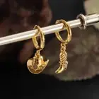 Metal Cowboy Hat and Boots Hoop Earrings Piercing Christmas Gift Accessories