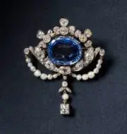 4.50ct Rosecut Diamond 10ct Sapphire 15ct Pearl Antique Victorian 925 Brooch