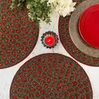 Set of 6, Handmade beaded placemat, Christmas Beaded table mat
