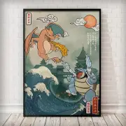 55x80cm Unframed Japanese Anime Peripheral Poster Decor Charizard Blastoise B