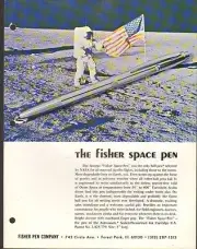 VINTAGE AD SHEET #1612 - FISHER SPACE PEN - LAND ON THE MOON - APOLLO
