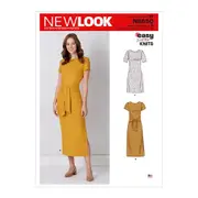 New Look Sewing Pattern 6650 N6650 Misses' Knit Dress With Sleeve & Length Variations
