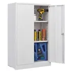 Folding file cabinet Metal Storage Cabinet With 2 Layers Adjustable Shelves New