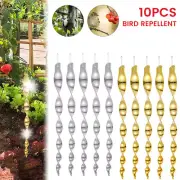10pcs Bird Repellent Rods Reflective Spiral Scare Pigeon Deterrent Garden Wind≧√
