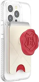 PopSockets Phone Wallet with Expanding Grip and Adapter Ring for MagSafe, Phone Card Holder, Wireless Charging Compatible, Wallet Compatible with MagSafe -Hogwarts Letter