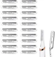 20 Pack Replacement Heads Blades Compatible with Finishing Touch Flawless Dermaplane Glo Lighted Facial Exfoliator, Stainless Steel Heads for Removal Peach Fuzz, Facial and Eyebrow Hair