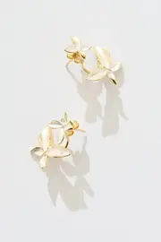 Ziva Ear Jacket in Gold Pearlescent Butterflies one size