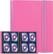 GEAoffice Card Binder - 4 Pocket Trading Card Collection Album Folder - 160 Side Loading Pocket Binder for TCG, MTG, Sports&Game Cards - Gifts for Card Collectors (Rose pink)
