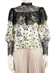 Floral Lace Panel Blouse