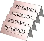 CHICAMPERA 4pcs Reserved Sign Acrylic Table Tents for Wedding and Restaurant Events Guest Seating Plaques with Markings Elegant Design for Dining Reservations