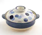 Banko Ware Earthen Clay Pot MIZUTAMA Japanese DONABE Blue Dot Pottery