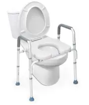 OasisSpace Stand Alone Raised Toilet Seat 300lb - Heavy Duty Medical Raised Home