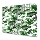 Glass Induction Ceramic Hob Cover Green Leaves Dots and Stripes 2x30x52