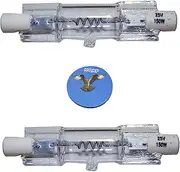 HQRP 2-Pack R7s Base Light Bulb 150W 25V Dental Halogen Lamp for Hikari M02004 + HQRP Coaster