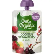 Only Organic Coconut, Strawberry & Goji With Organic Coconut Milk 100g