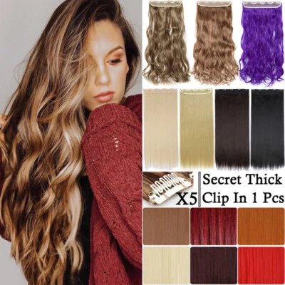 Extra Thick Long Curly Ombre One Piece Full Head Clip In Hair Extension As Human