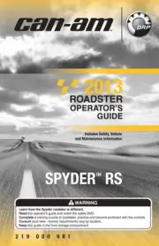 New Can-Am Spyder RS 2013 Roadster Owners Operators Manual Paperback FREE S&H