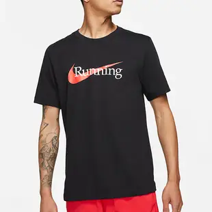 NIKE DRI-FIT 男裝 短袖 慢跑 基本款 乾爽 RUNNING 黑【運動世界】CW0946-010