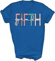 [SDVN] Fifth Grade Girls Boys Teacher Team 5th Grade Squad Back to School Gift Unisex Shirt Women Men T-Shirt (Royal;M)
