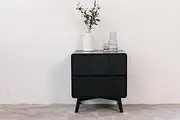 [Sleepy's The Mattress Experts] Eriksen Bedside Table | 2 Spacious Drawers | High-Quality Craftsmanship | Solid Oak Wood | Black