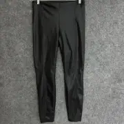 NEW Nicole Miller New York Pants Women's Small Black Pull On Faux Leather Skinny