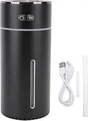 Therapy Machine Dual Spray Portable Smart Car Air Freshener Diffuser Humidifier with 300ml Capacity Water Tank (Black)