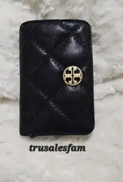 NWT Tory Burch Willa Medium Wallet Black Quilted Clutch